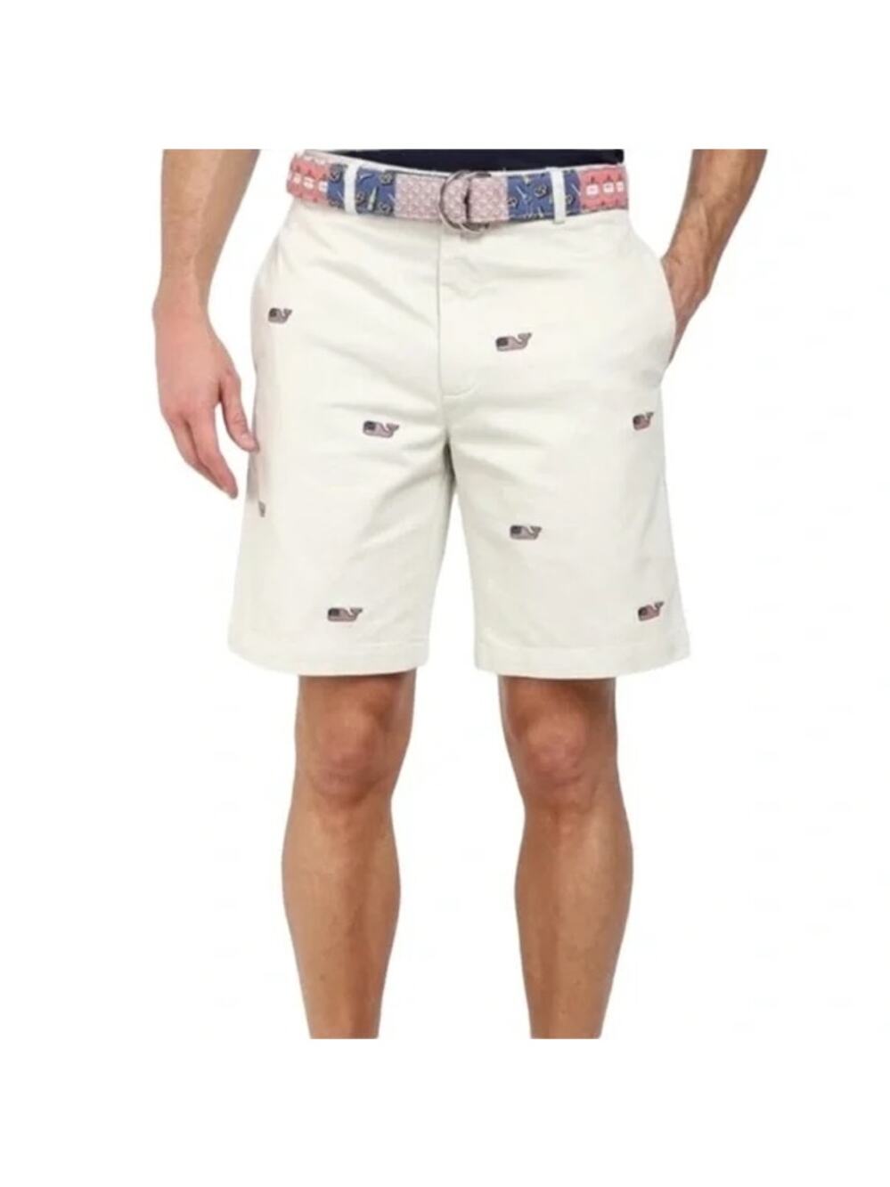 Vineyard Vines Breaker Shorts Embroidered American Flag Whale Logo Patriotic 30